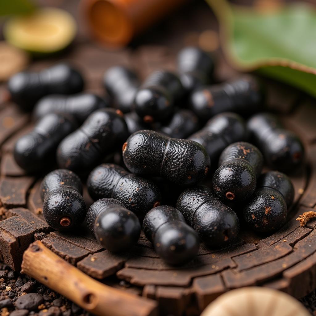 Close-up of African black ant pills