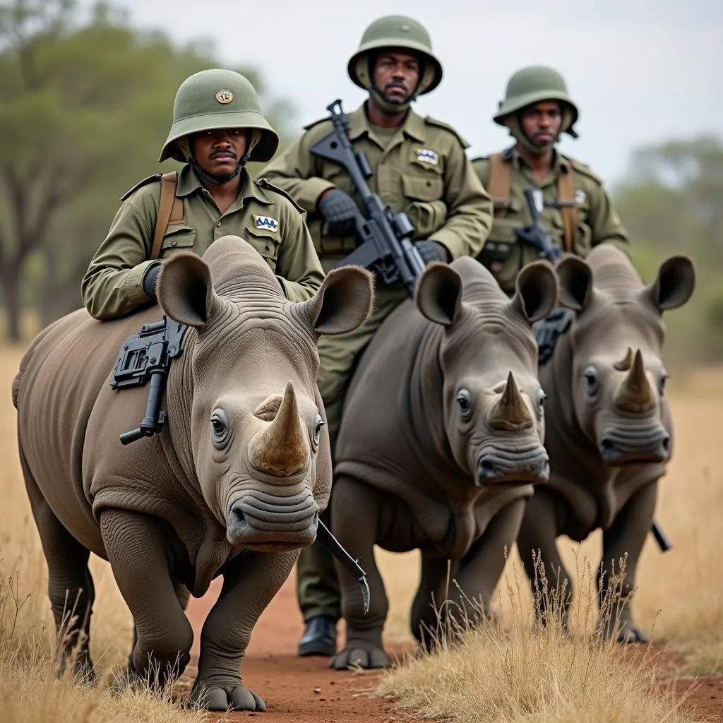 African Black Rhino Anti-Poaching Patrol