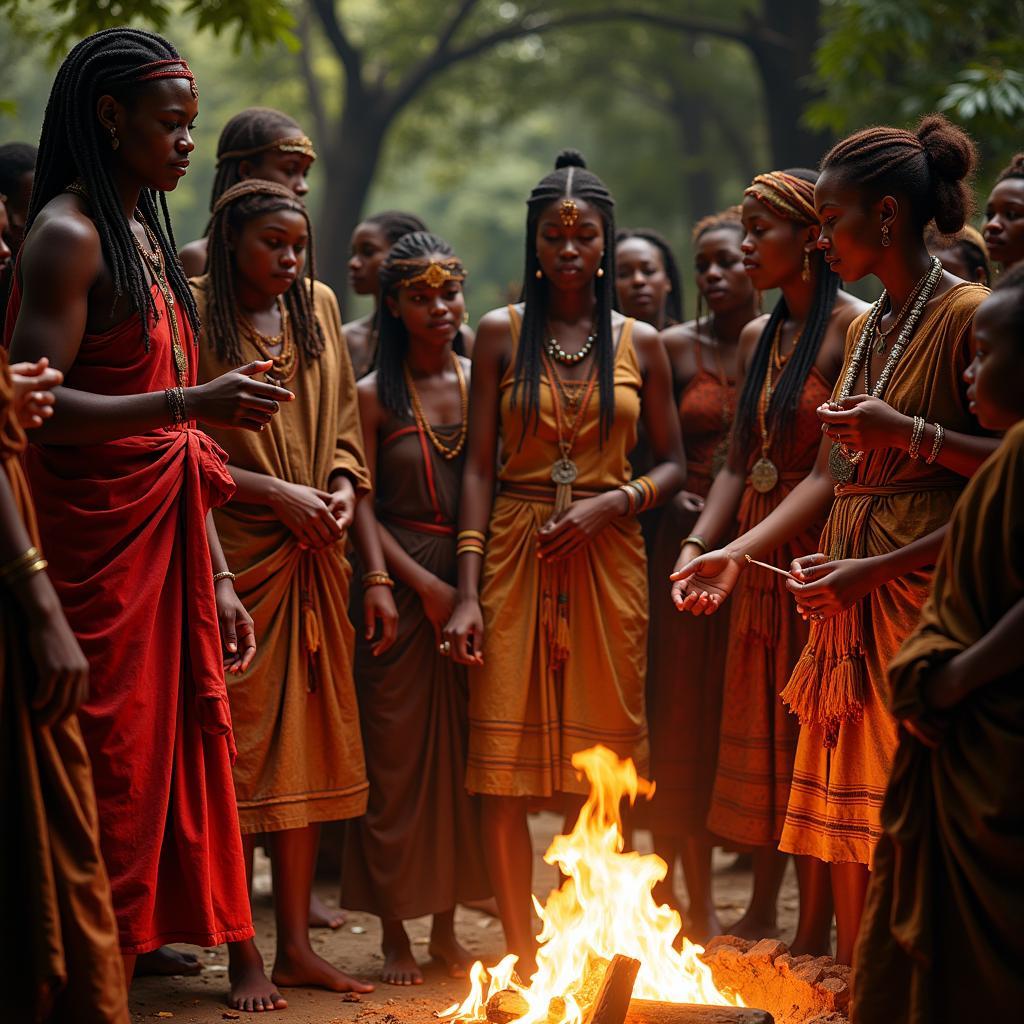 African Black Snake in Cultural Ceremony