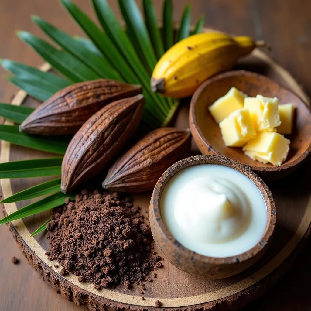 Raw ingredients of African black soap