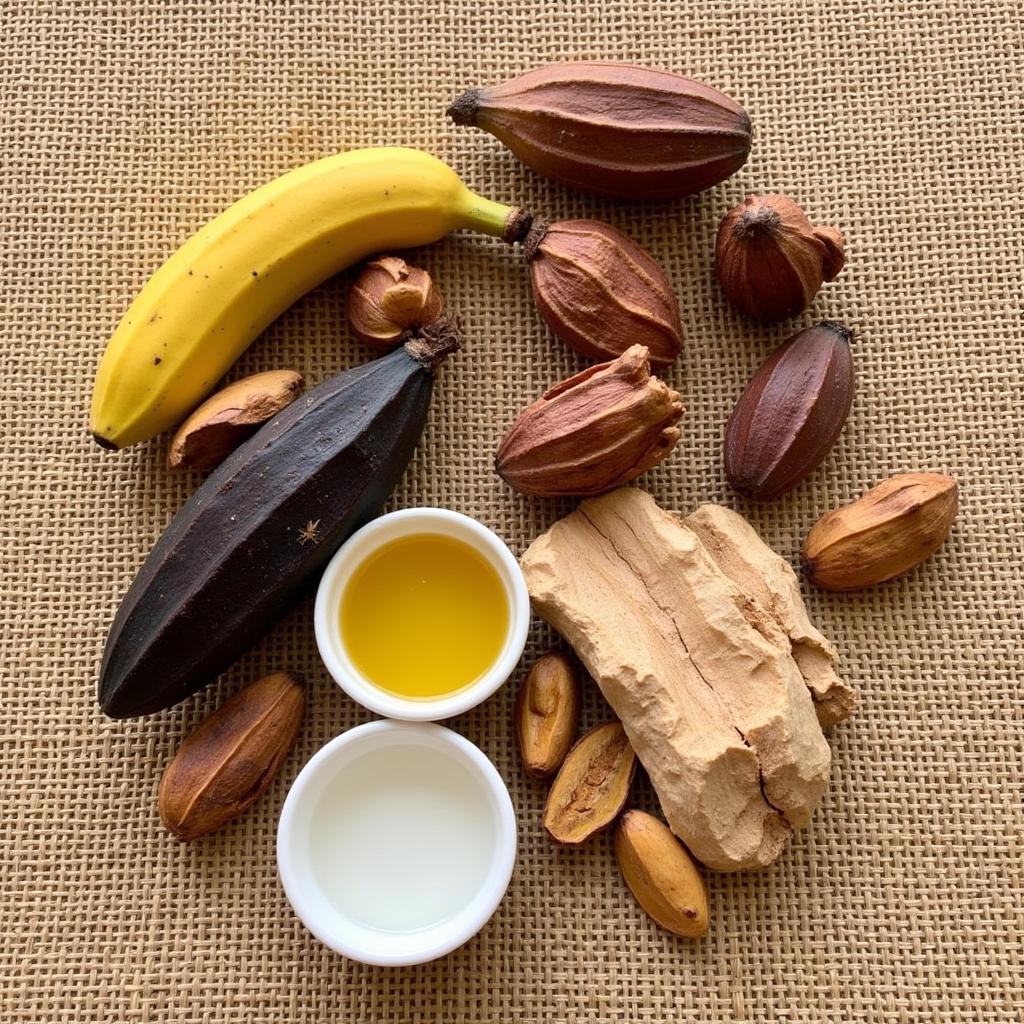 Raw Ingredients for Authentic African Black Soap