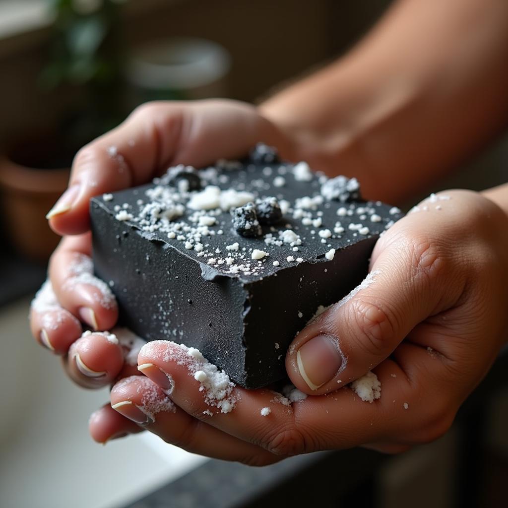 Lathering African Black Soap