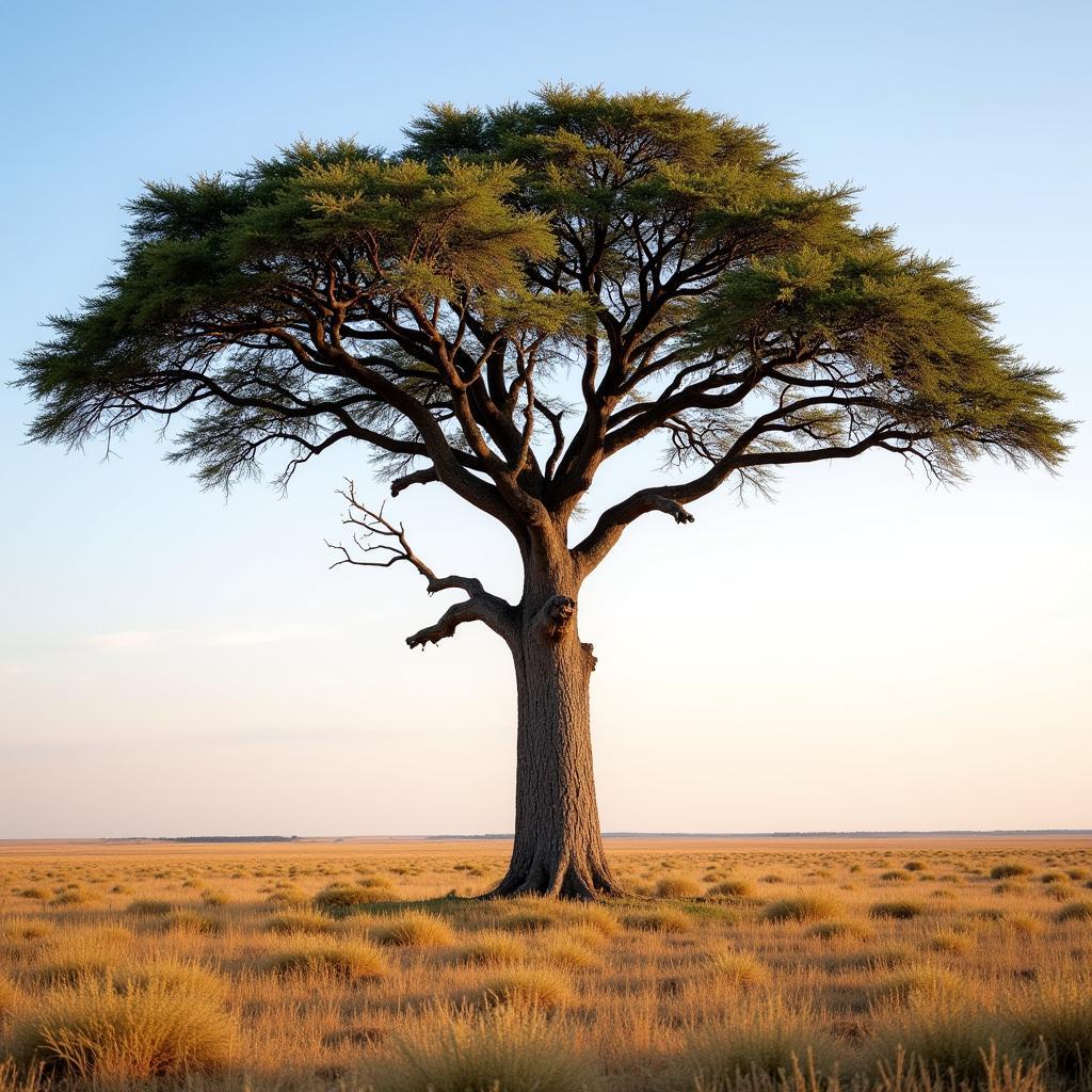 Majestic African Blackwalnut Tree in the Savannah