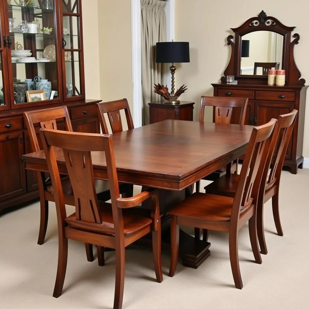 Elegant dining room set made from African blackwood