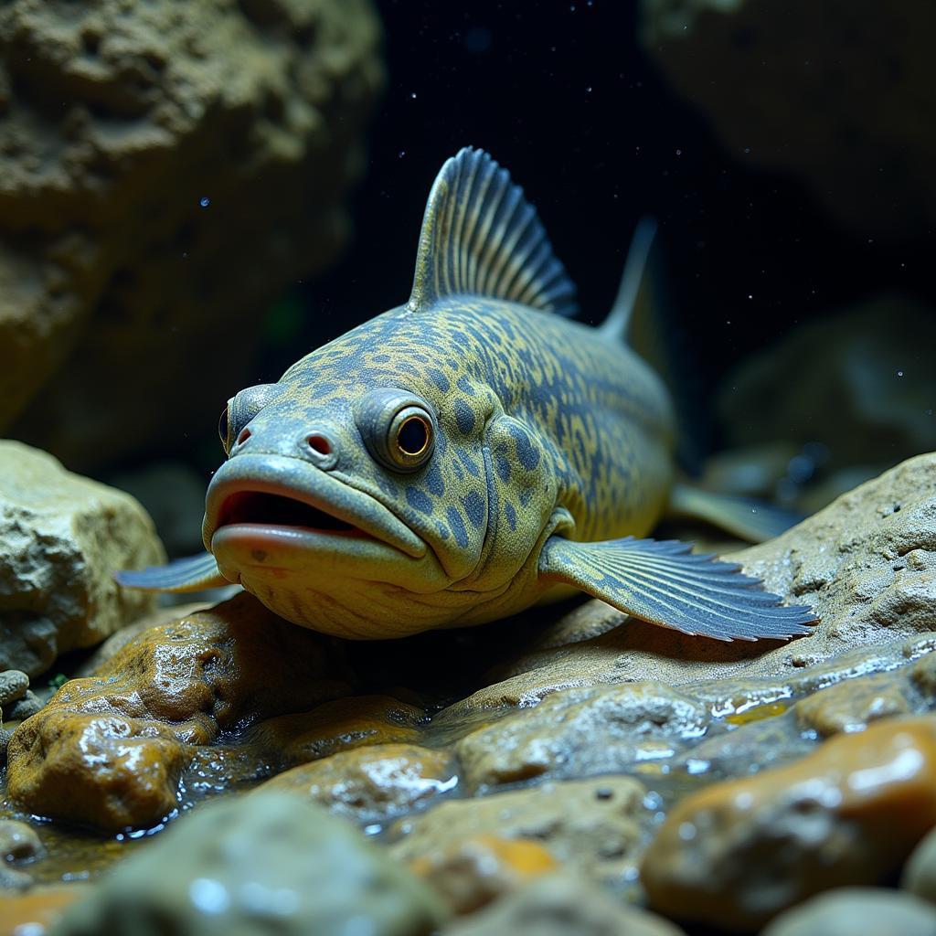 African Block Head Fish in its Natural Habitat