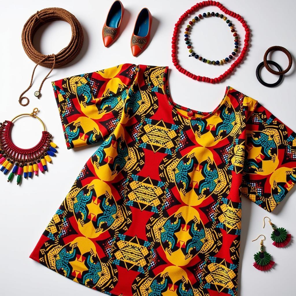 A collection of colorful African accessories