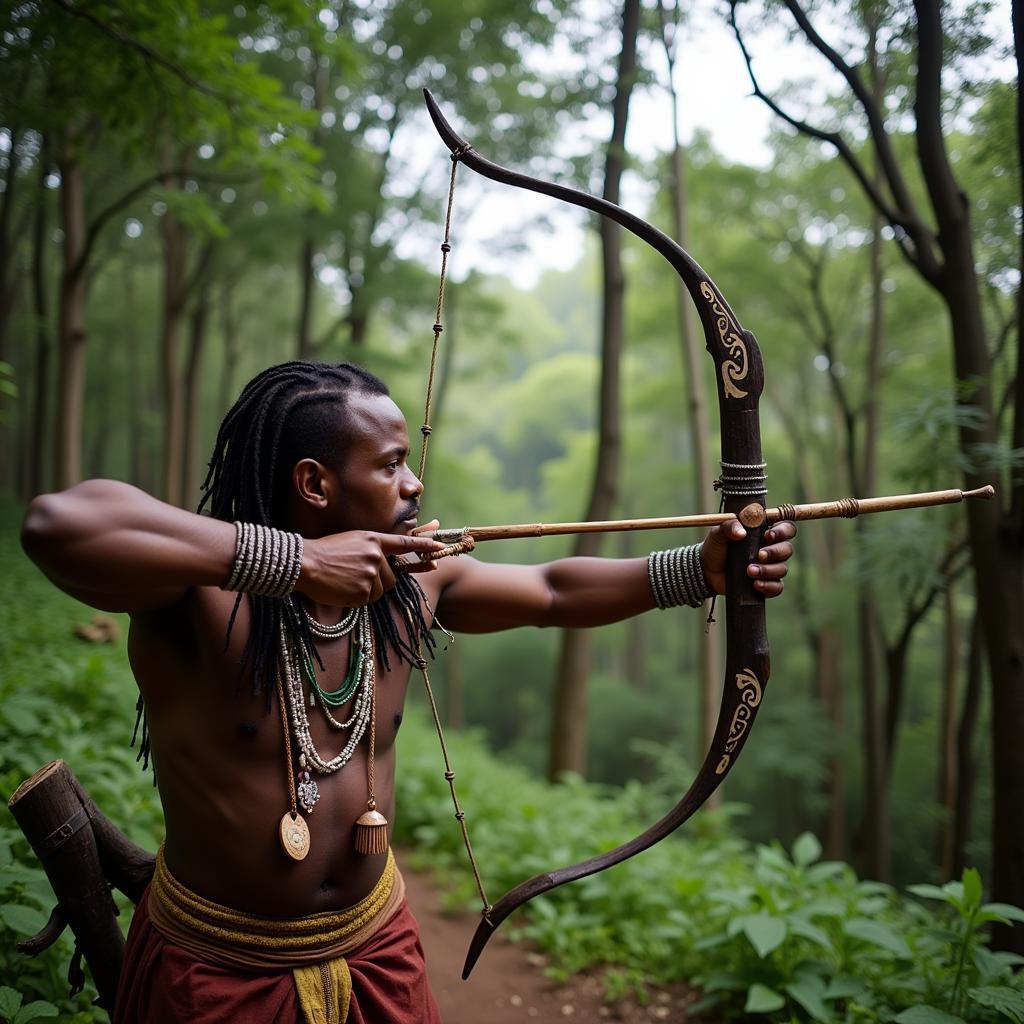 African Hunter with Blowgun