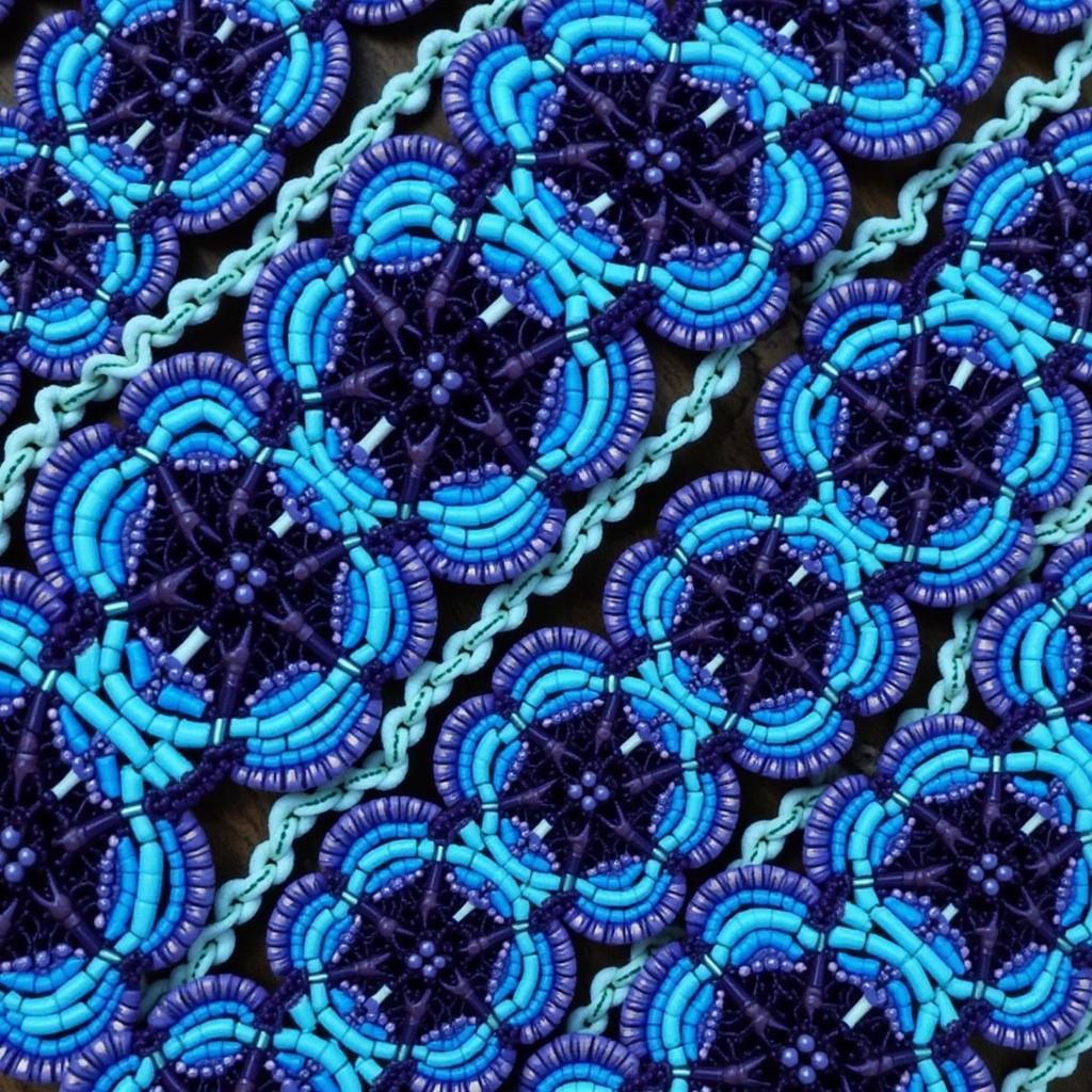 Intricate Beadwork Designs in Blue