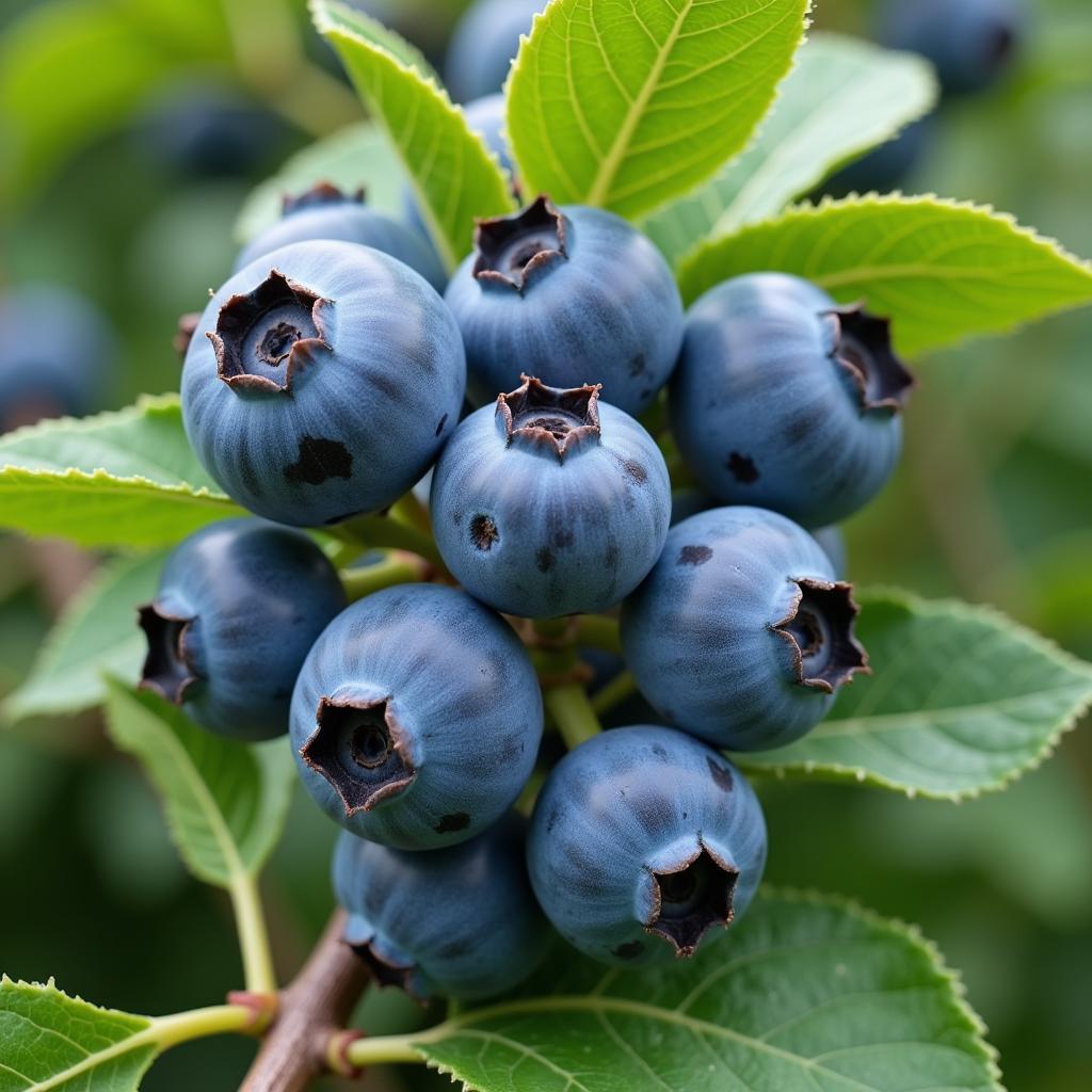 African Blue Blueberry Plant Growing in a Field