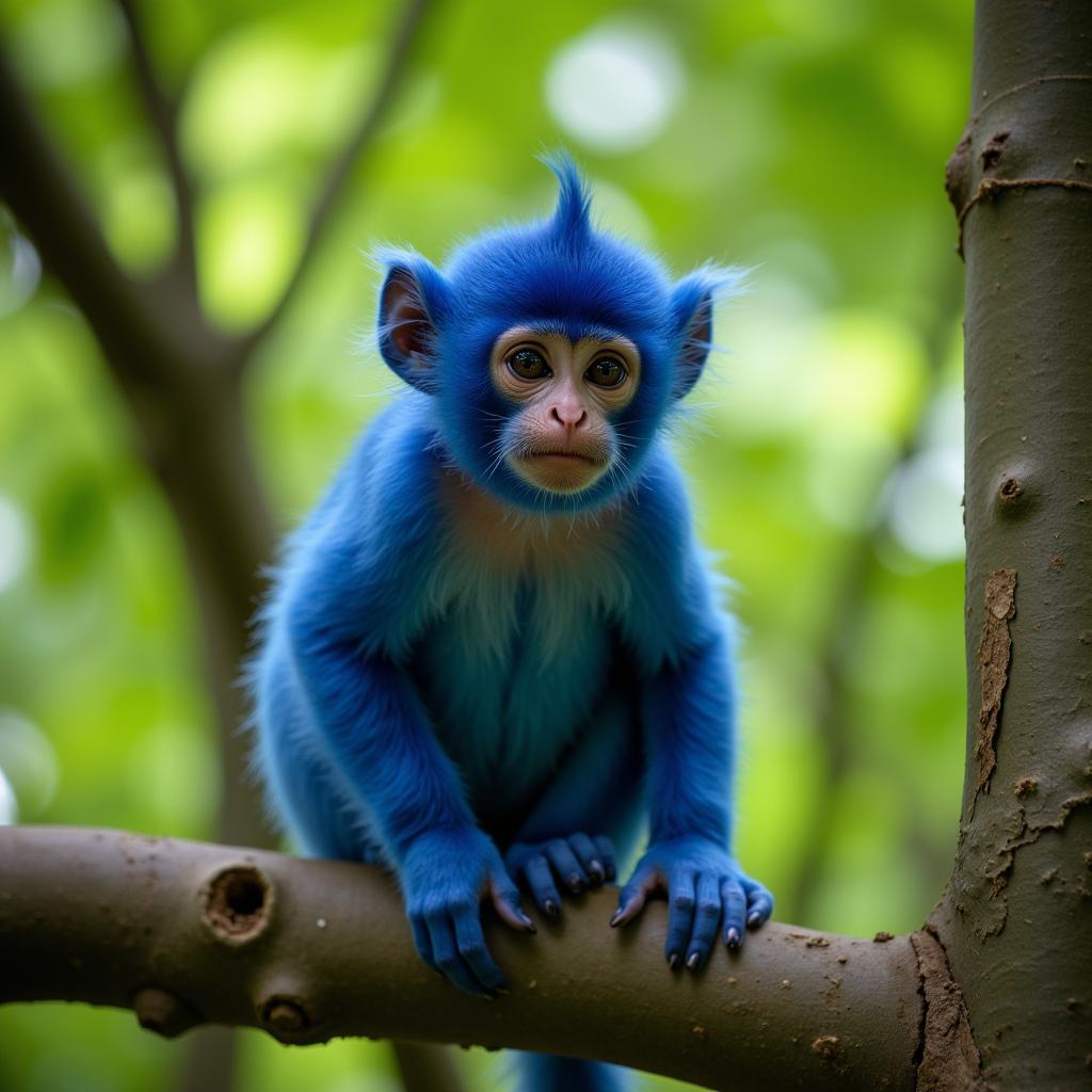 African Blue Monkey in its Natural Habitat