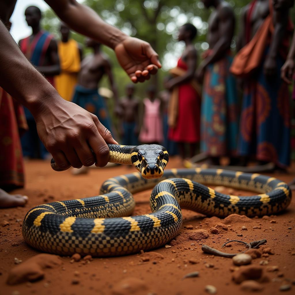 African Boa in Cultural Ceremony