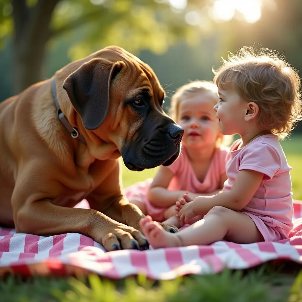 African Boerboel Family Picnic