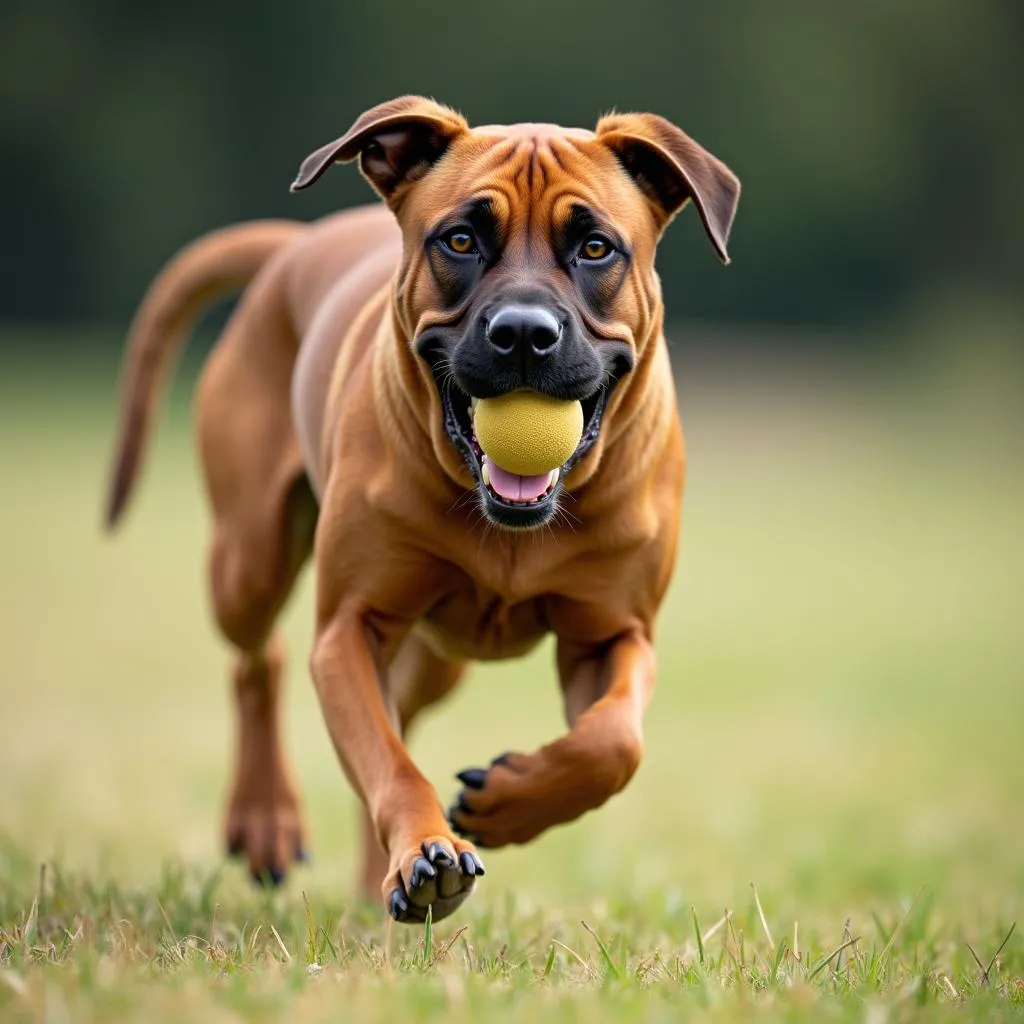 African Boerboel Playing Fetch