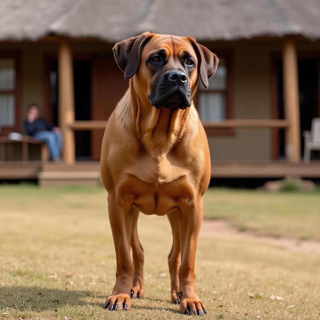 African Boerboel Standing Guard