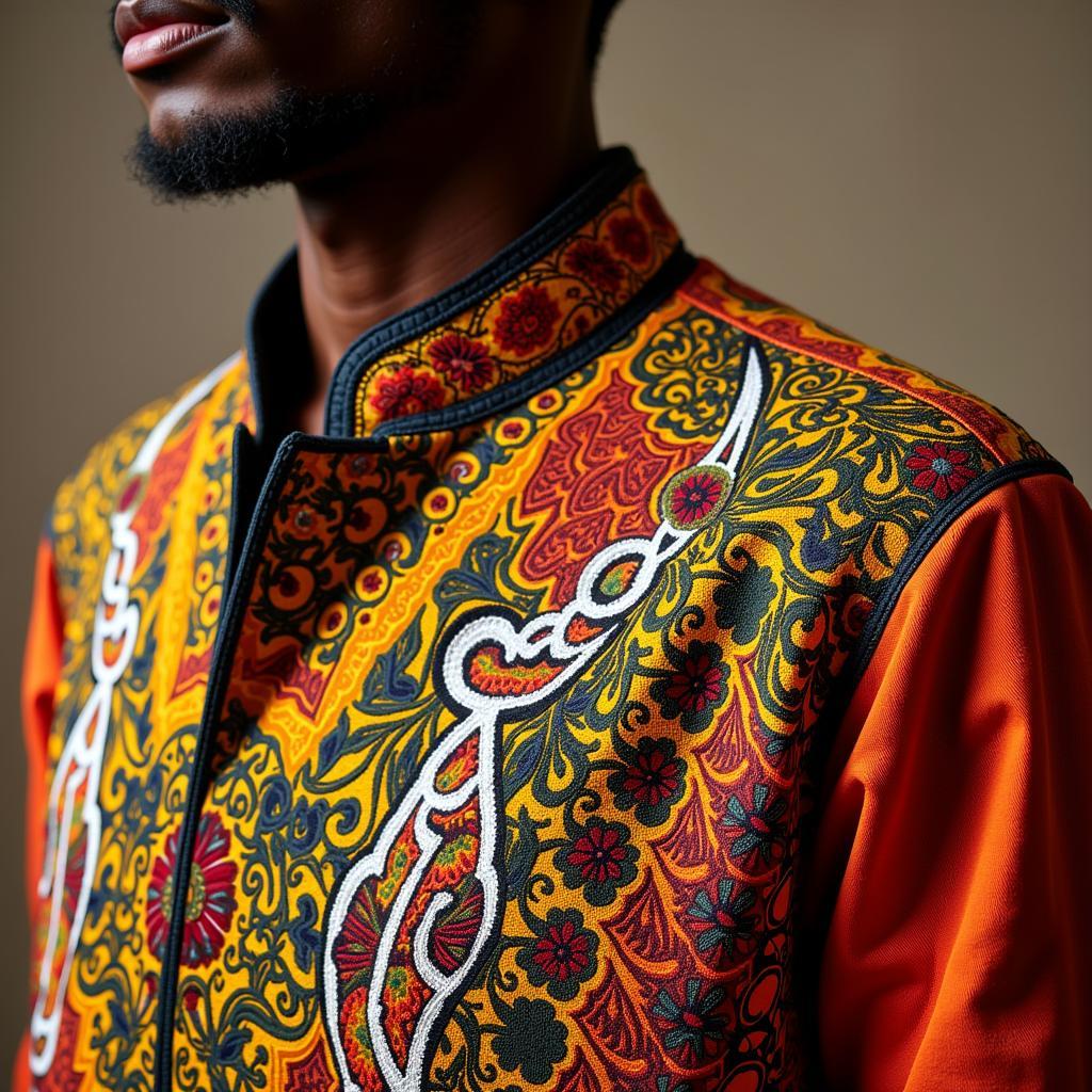 Close-up of African Bomber Jacket Details