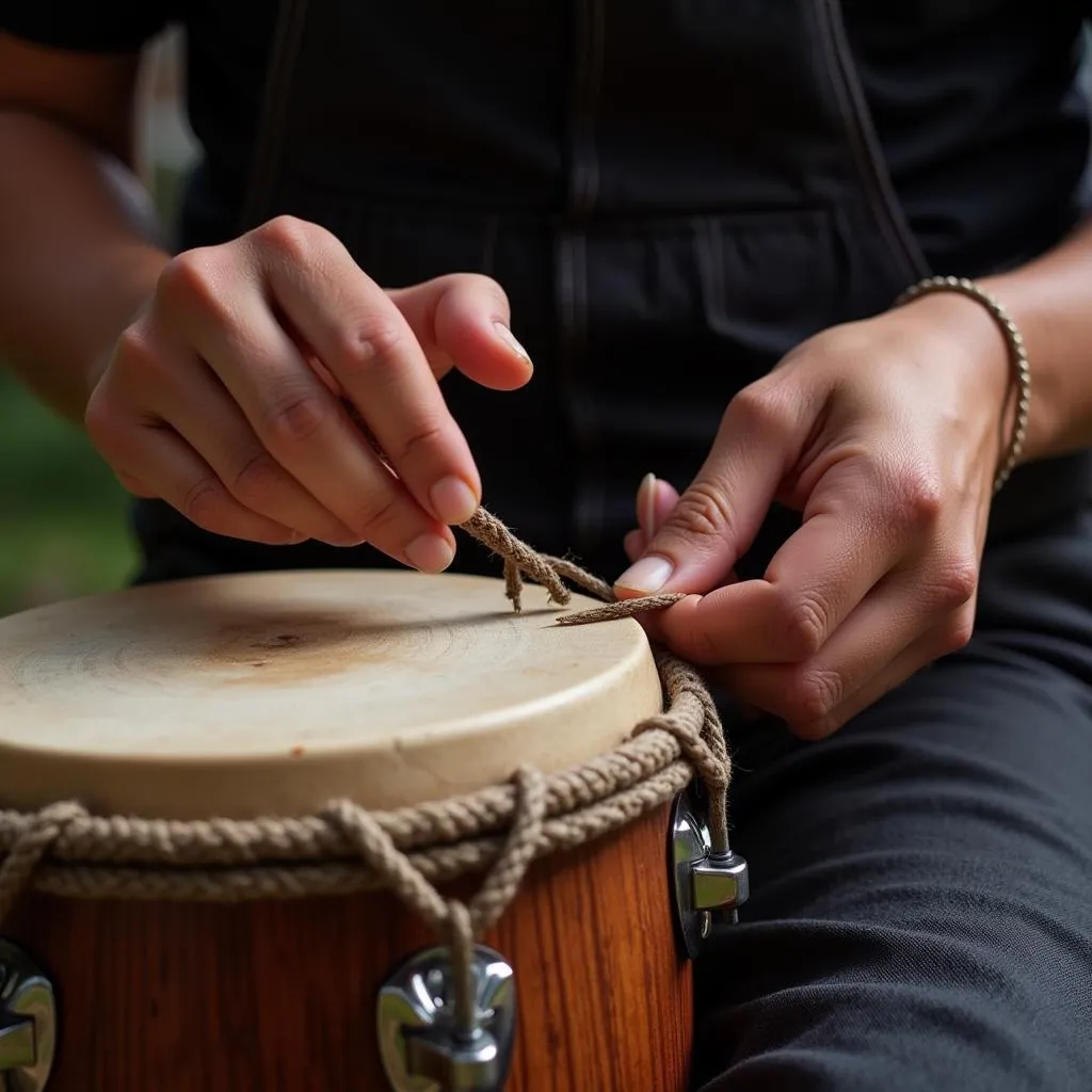 Traditional African Bongo Drum Construction