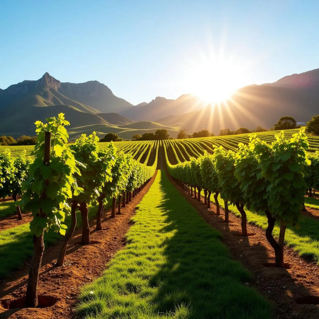 Lush vineyard under the African sun