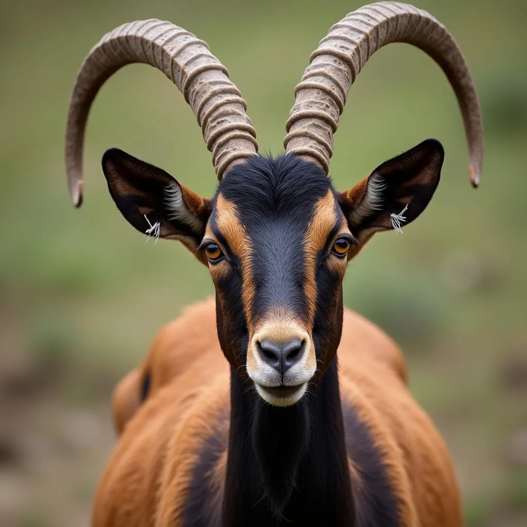 Male African Bore Goat with Curved Horns