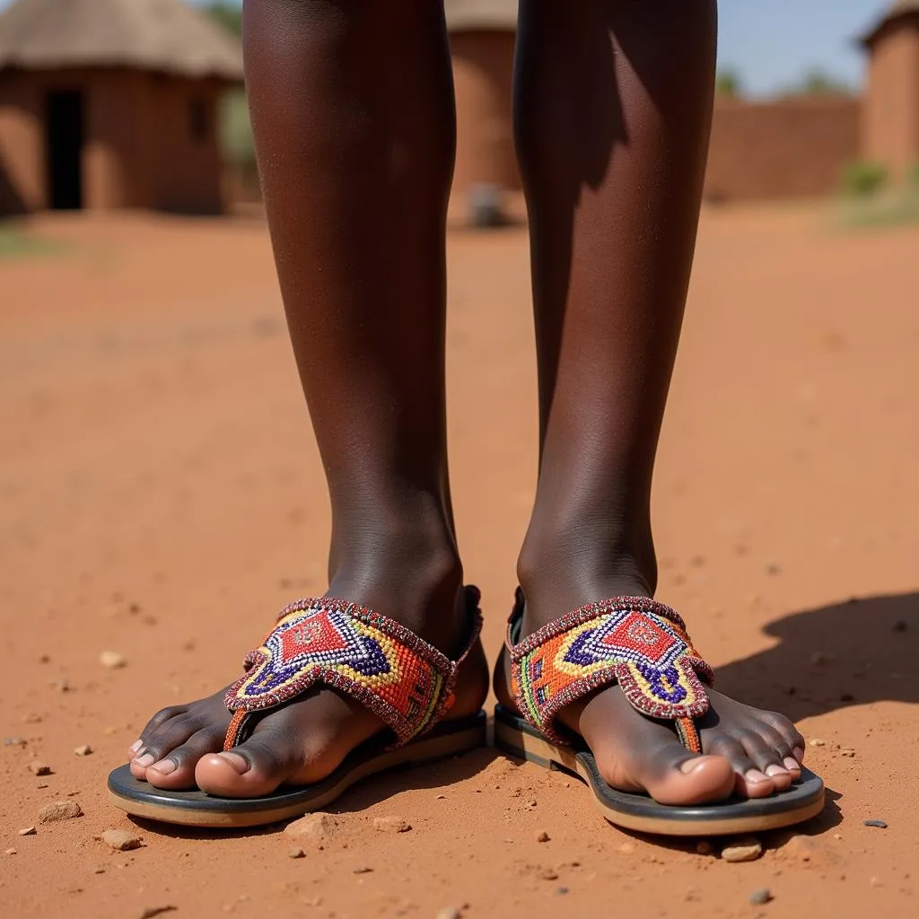 African Boy Beaded Sandals