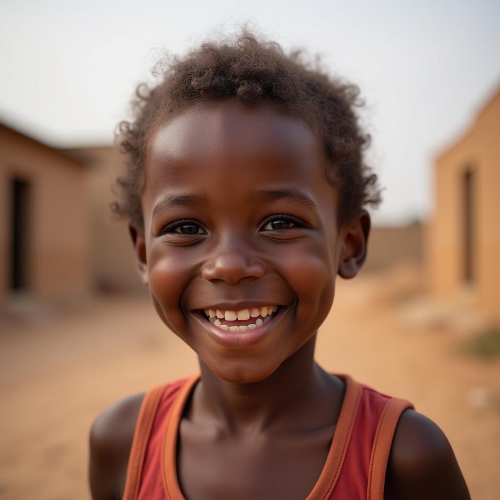 Young boy with a bright smile in Senegal