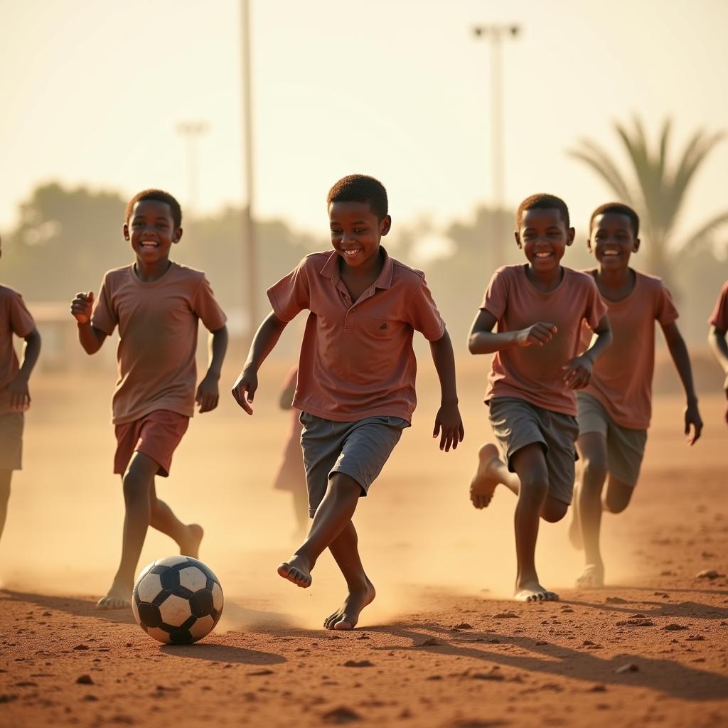 African Boys Playing Football