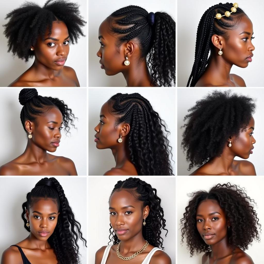 Various African Braids Styles with Curls