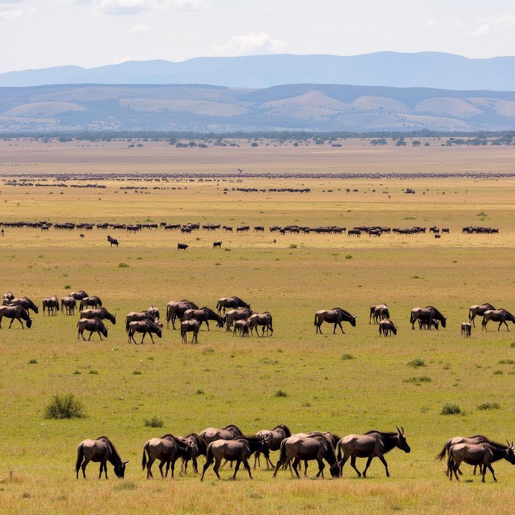 Wildebeest Migration Across the Serengeti Plains