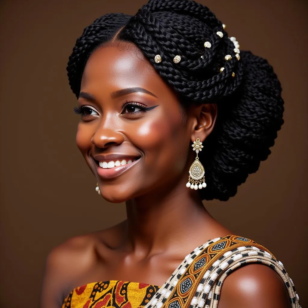 African Bride with Intricate Braids