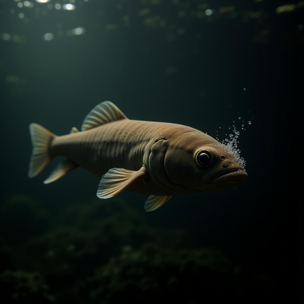 African Brown Knifefish Hunting in the Wild