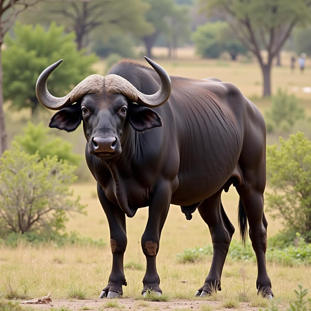 Dominant African Buffalo Bull Pose