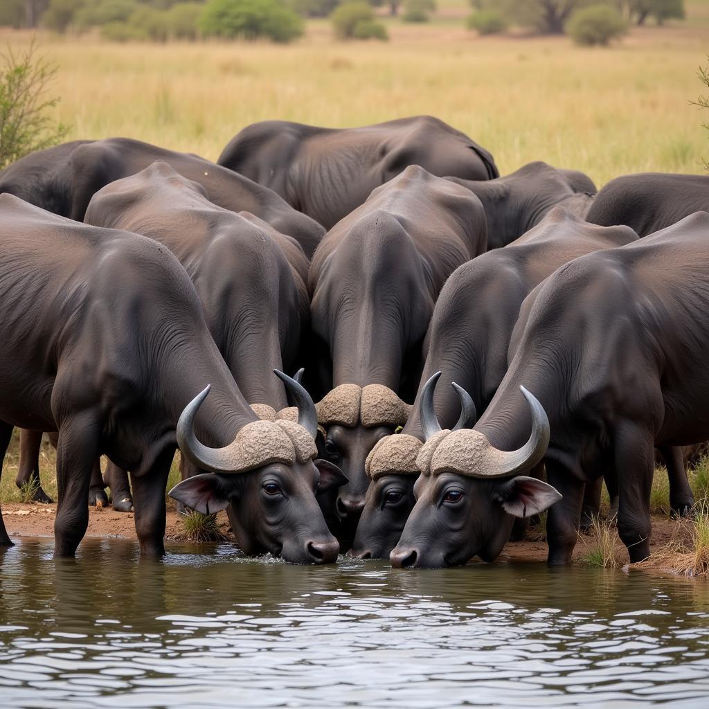 African Buffalo at Waterhole