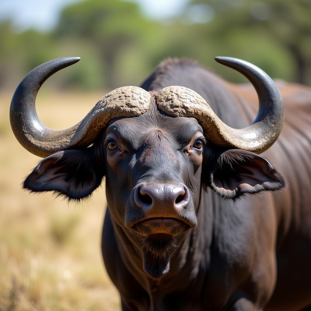 Close-up of African Buffalo Horns