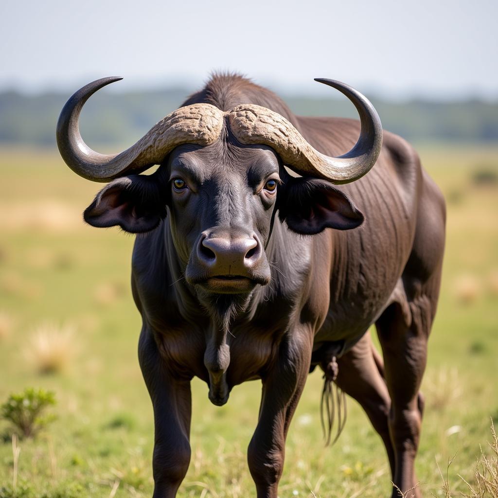 African Buffalo on Grassland