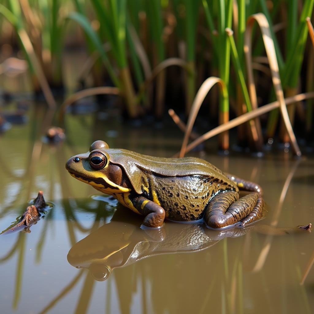 African Bulldog Frog in its Natural Habitat