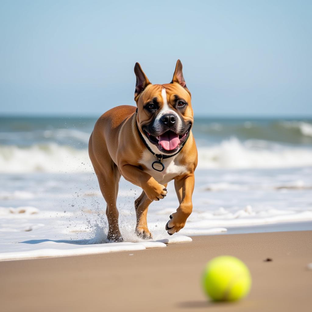 African Bulldog Playing Fetch