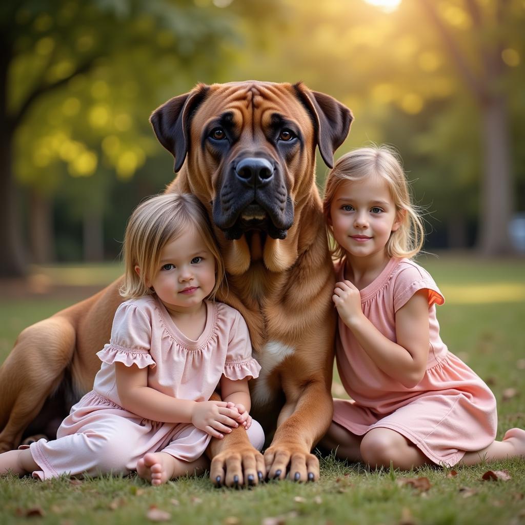 African Bullmastiff with Family