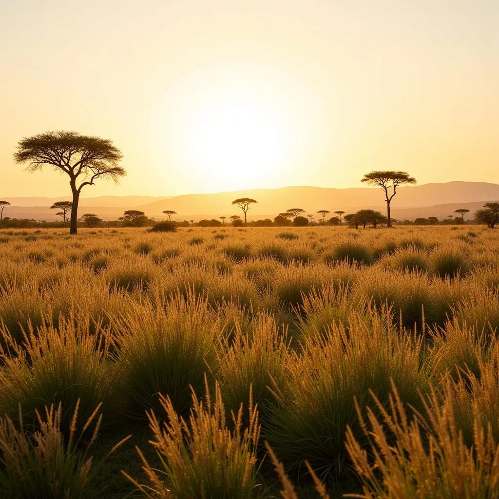 African bunchgrass thriving in a savanna habitat