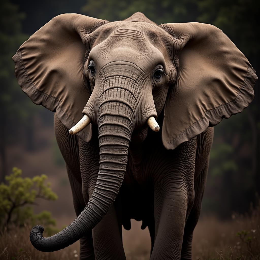 African Bush Elephant Male in Musth