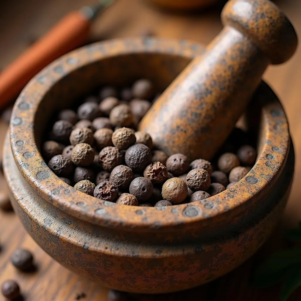 Preparing African Bush Pepper for Cooking