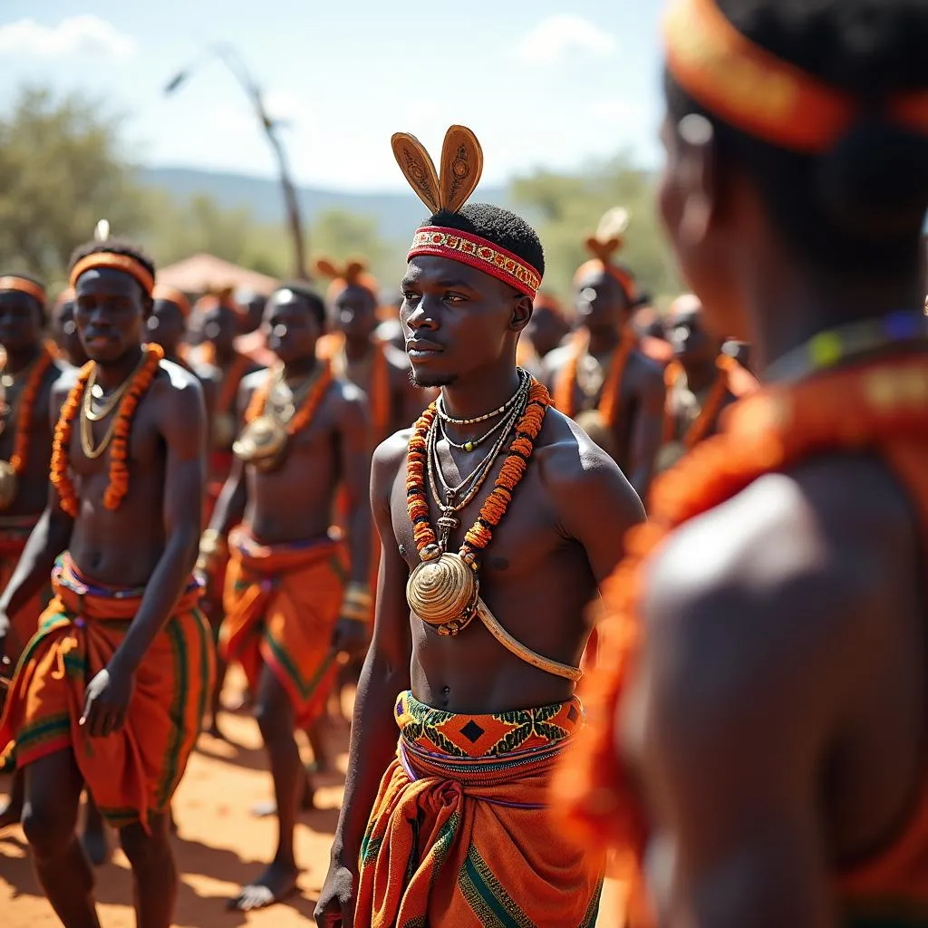 African Bushman community celebration