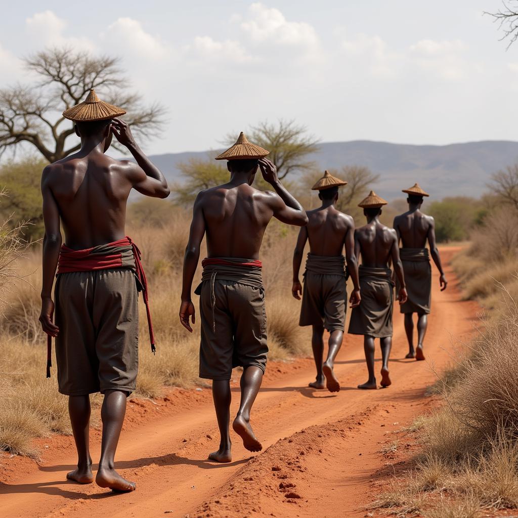 African Bushmen Searching for Water