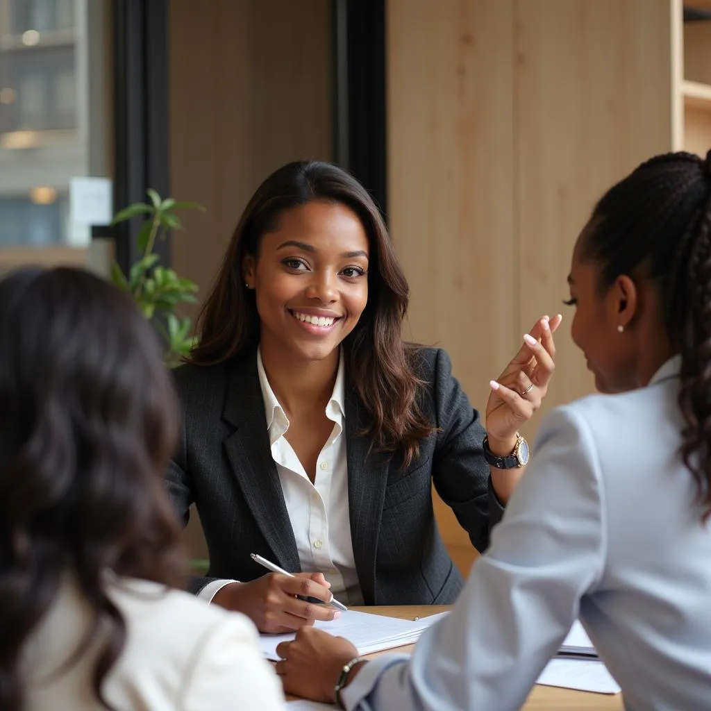 African Businesswoman Leading a Marketing Meeting