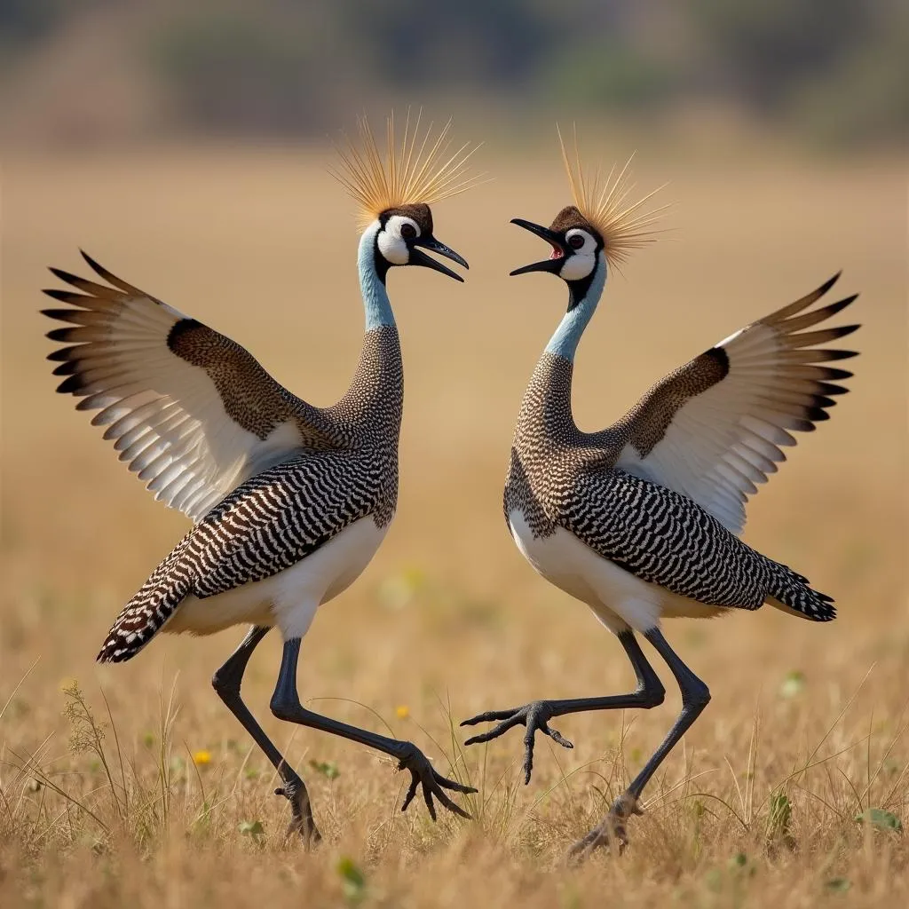 African Bustard Mating Ritual