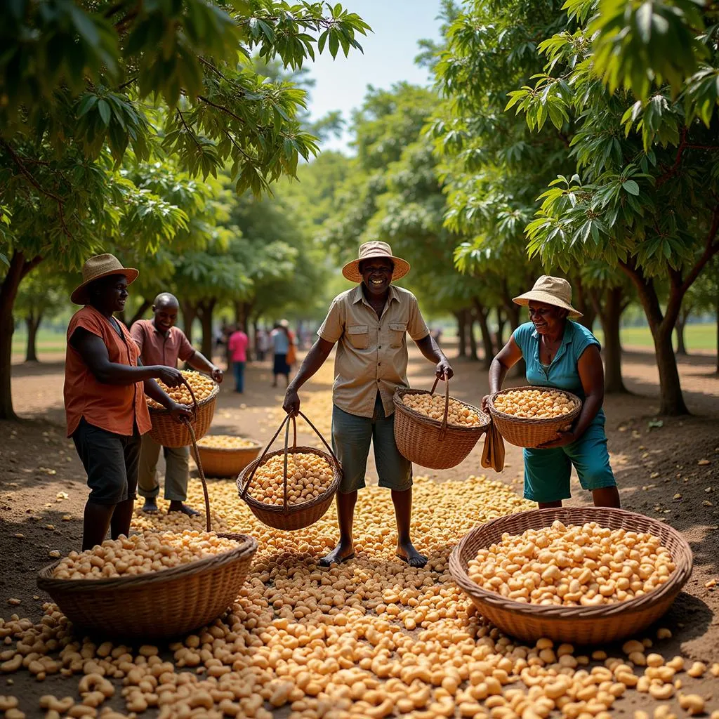 Harvesting African Cashew Nuts