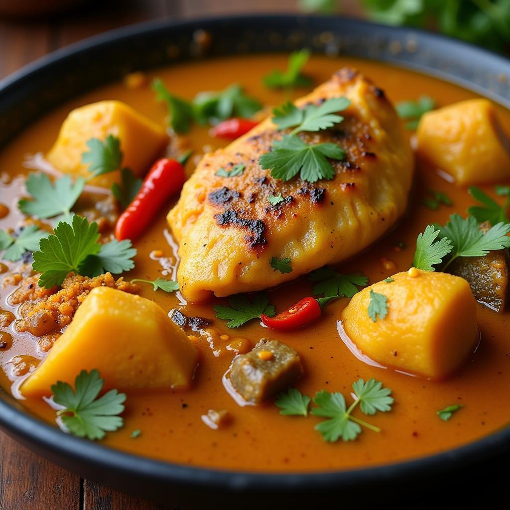 Spicy African Catfish Curry with Indian Spices