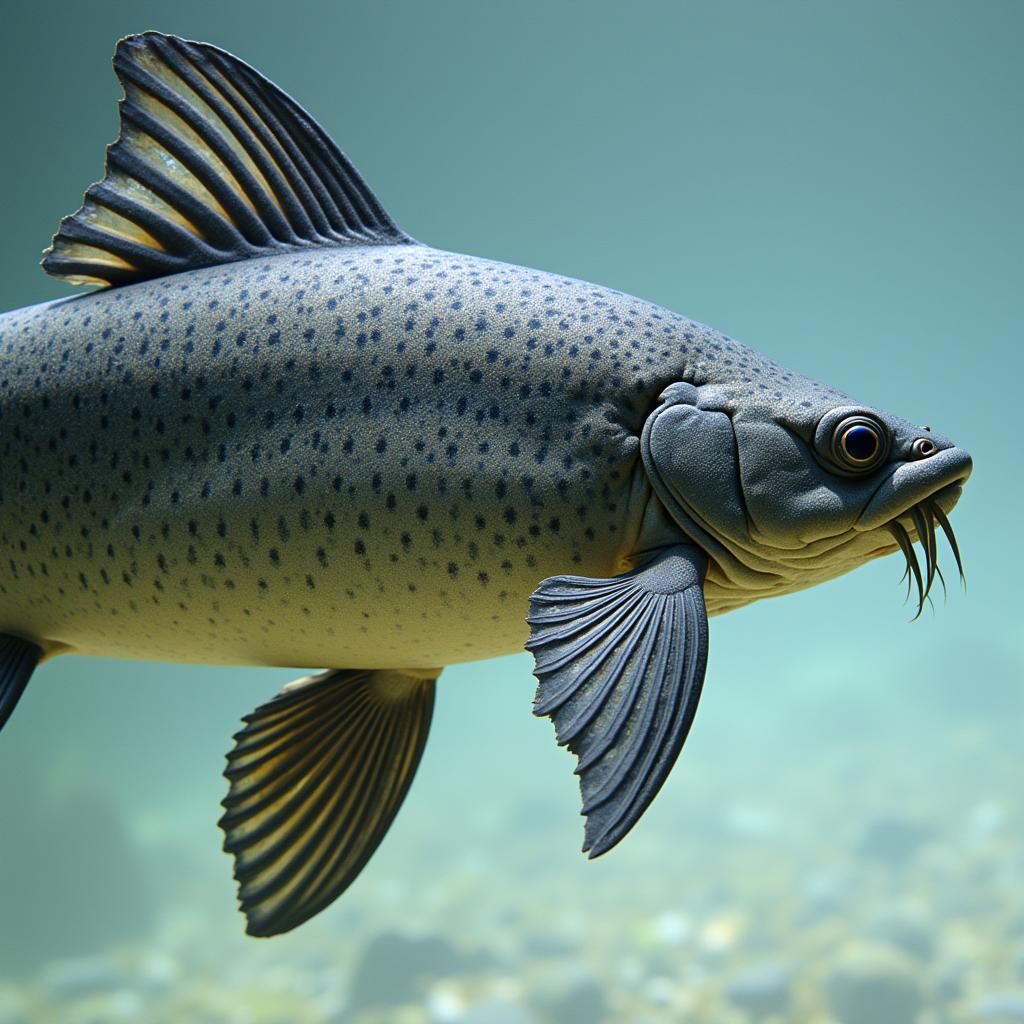 African Catfish Fin Structure Side View