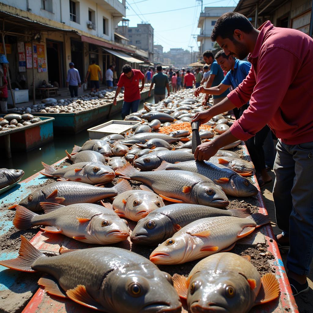 Fresh African Catfish in an Indian Market