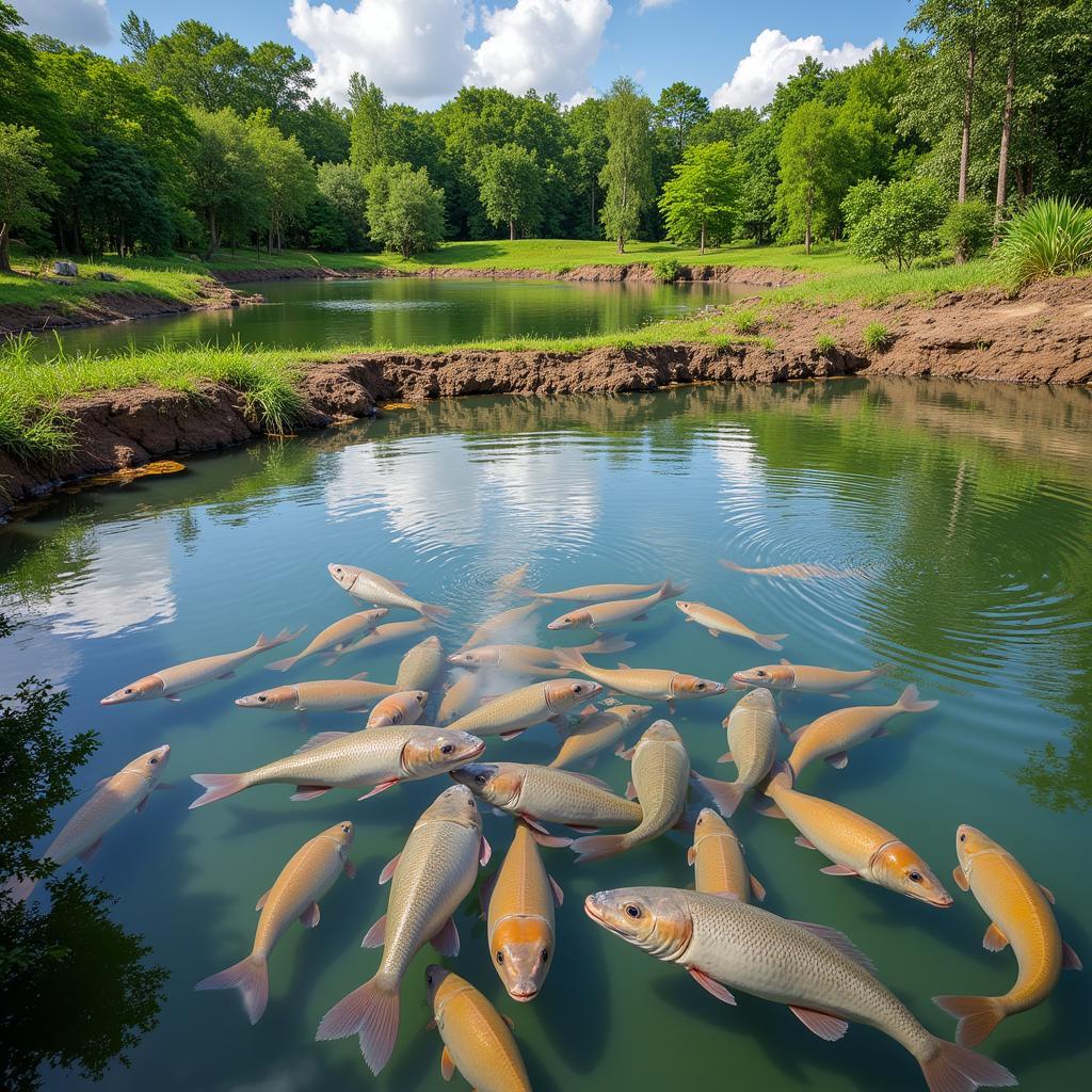 African catfish thriving in a Kallakurichi pond