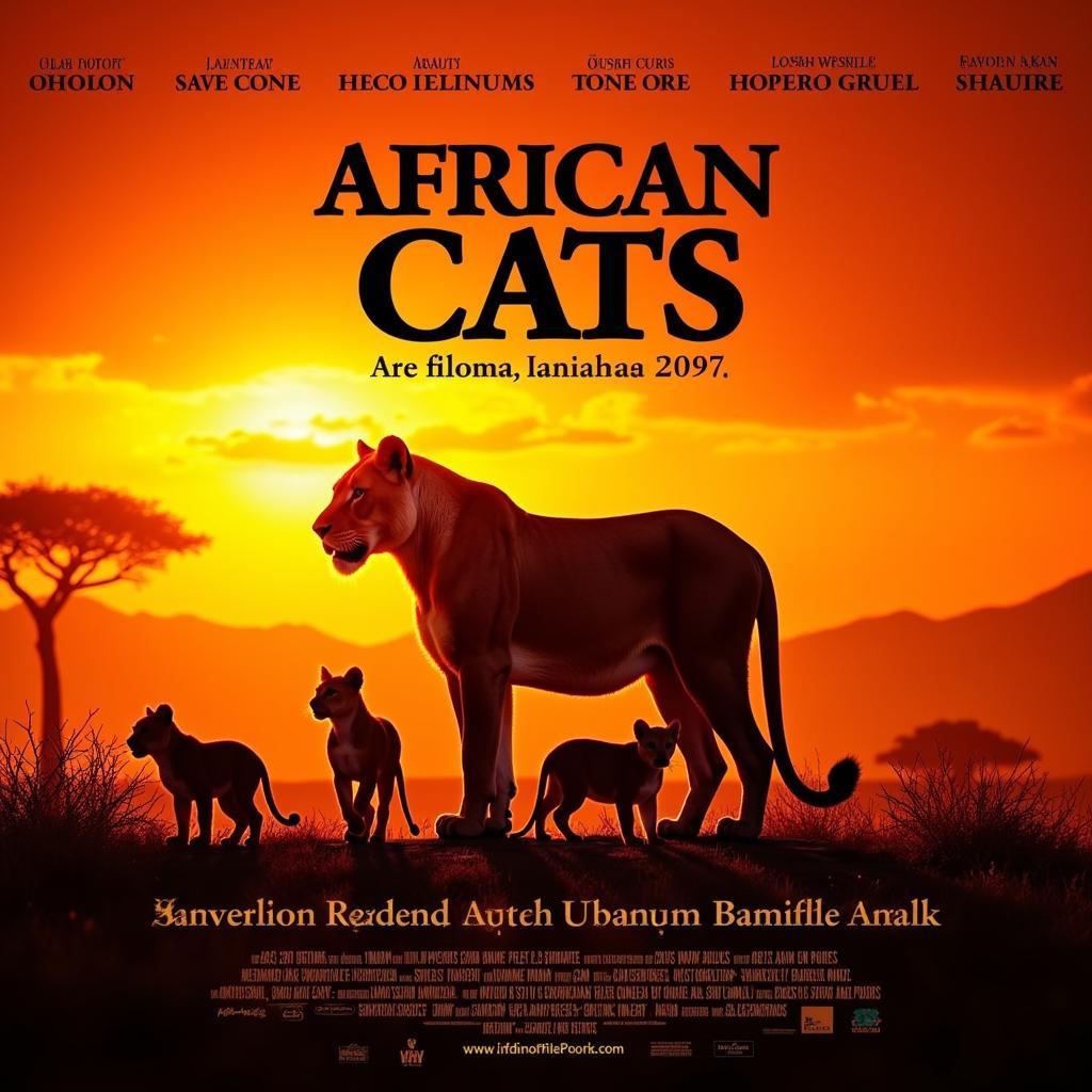 Theatrical release poster of the film "African Cats"