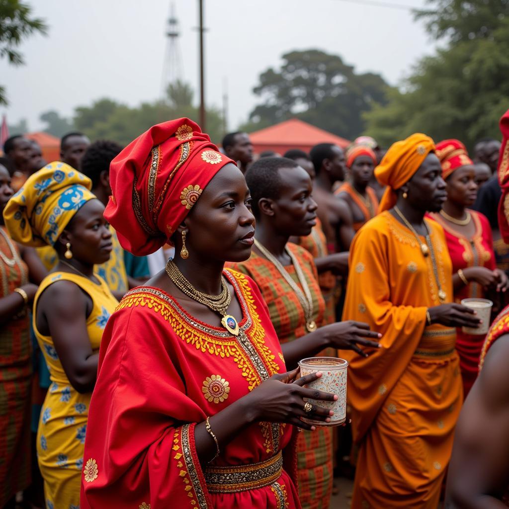 African Ceremony with Vibrant Colors